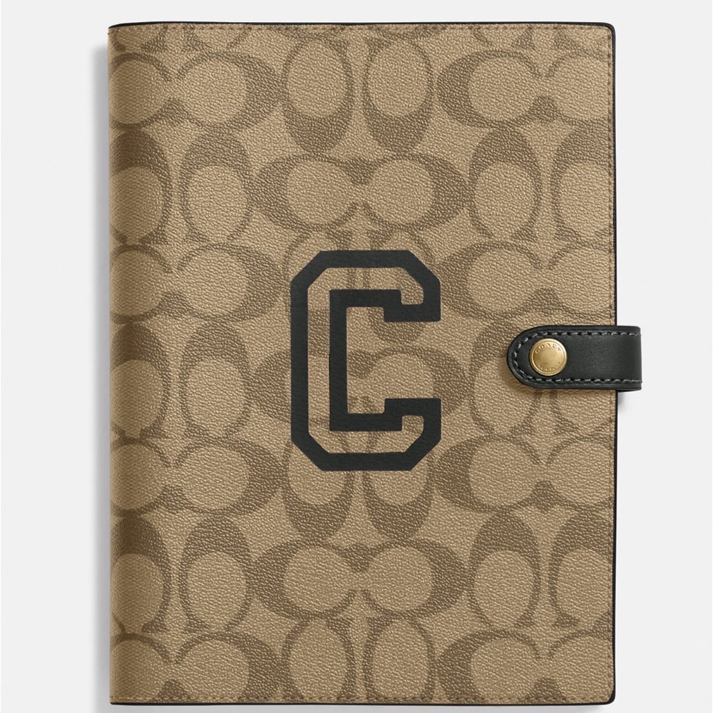 Coach Notebook In Signature Canvas With Varsity Motif